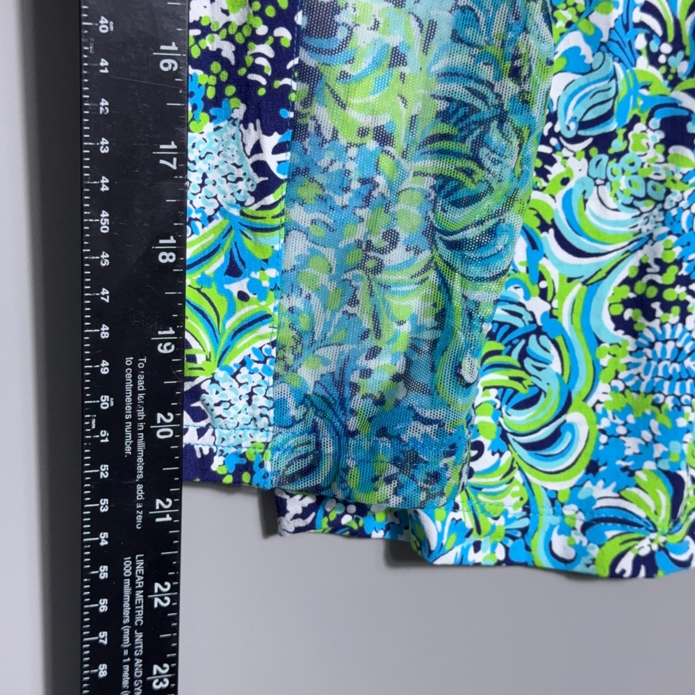 IBKUL Mock Golf Shirt Womens Size Large Floral Long Sleeve 1/4Zip Blue Marissa - Picture 7 of 9